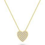 Brilio Silver Pozlacený náhrdelník s přívěskem srdce NCL191Y – Hledejceny.cz