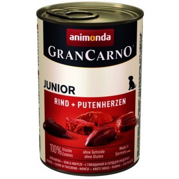 Animonda Gran Carno Fleisch Junior hovězí & krůtí srdce 6 x 0,8 kg