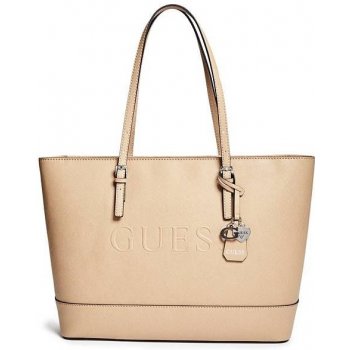 Guess Chandler Saffiano Logo Tote béžová