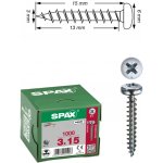 SPAX UNIVERZÁLNÍ VRUTY WIROX S PŮLKULATOU ZÁPUSTNOU HLAVOU HB 3X15MM 1000KS – Hledejceny.cz