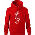 Houslový klíč kytky Oversized mikina dámská Moon kratší + širší Červená – Zboží Mobilmania