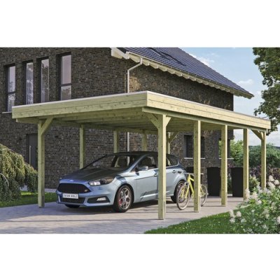 SKAN HOLZ Přístřešek na auto Friesland 397 x 708 cm impregnovaný – HobbyKompas.cz
