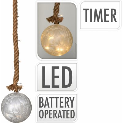 H&L Svítící koule na provaze ,sklo 10 LED ABR522100 – Hledejceny.cz
