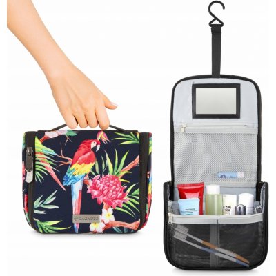Zagatto Dámská kosmetická taška s háčkem a zrcátkem s květinovým vzorem