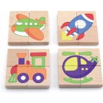 Viga Dřevěné magnetické puzzle dopravní prostředky – Zboží Dáma