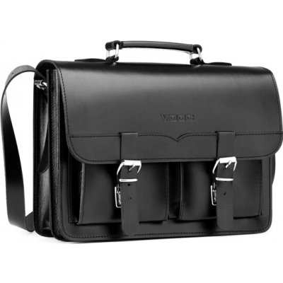 Vooc Střední klasická kožená aktovka 2v1 VINTAGE černá – Sleviste.cz