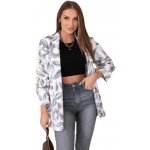 Kesi sako s květinovým motivem šedá – Zboží Dáma