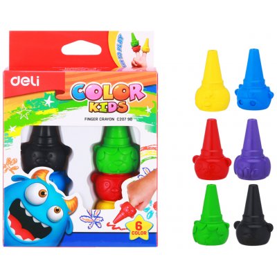 Voskovky prstové 6 barev Color Kids DELI – Hledejceny.cz