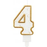 Godan Dortová svíčka číslo 4 zlatá – Sleviste.cz