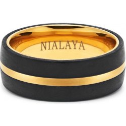 Nialaya Pánský prsten Zlatý Karbon Mring 061 prsteny - Nejlepší Ceny.cz