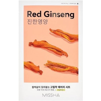 Missha Airy Fit Sheet Mask Red Ginseng plátýnková maska s výtažkem z ženšenu 19 g – Zbozi.Blesk.cz