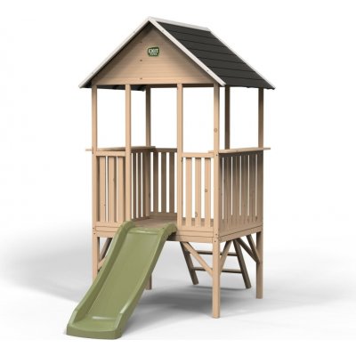 Exit Toys na pilířích Panorama 300 Wodden Playhouse cypřišový se skluzavkou – Zboží Mobilmania