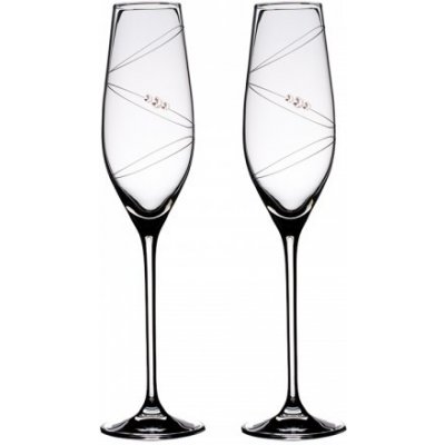 Bohemia Crystal Sklenice na sekt flétny přátelská souprava Ring 2 ks 210 ml