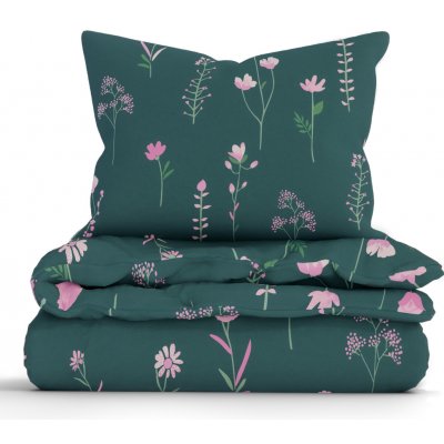 MKLuzkoviny.cz bavlna povlečení Renforcé Vlčí máky tmavě zelené 140x200 70x90 – Sleviste.cz