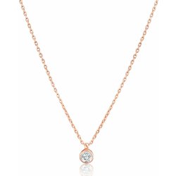 JVD Půvabný bronzový náhrdelník se zirkonem SVLN0440XH2RO0
