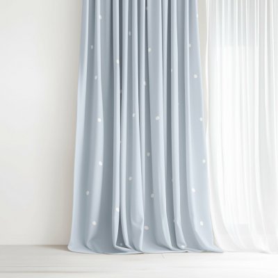 Goldea bavlněný závěs - puntíky na nebesky modrém 280x150 cm – Hledejceny.cz