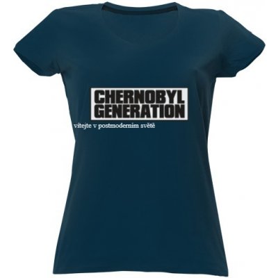 Tričko s potiskem Chernobyl generation Woman B dámské Námořní modrá