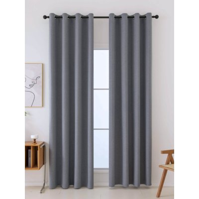 MKLuzkoviny.cz Blackout závěsy Ricardo šedé - 140 x 250 cm (2ks) - kroužky – Zboží Mobilmania