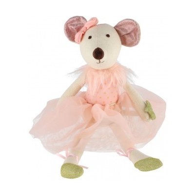 Myš/Myška baletka sedící látka růžová 20 cm