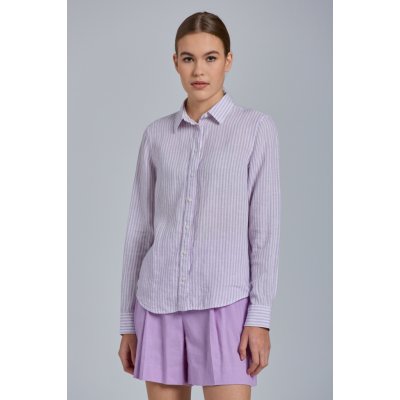 Gant D2. Reg linen stripe shirt fialová