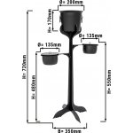G.Gastro D10271916 Chladicí nádoba na lahve se stojanem a 2 nádobami na led nerezová ocel výška 720 mm černá – Zboží Mobilmania