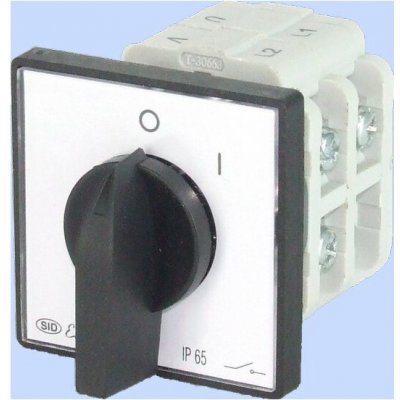 Elektromet Vačkový spínač 0-1 3P 25A IP65 Arc 25-12 s destičkou 922503 – Hledejceny.cz