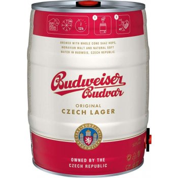 Budweiser Budvar Original světlý ležák 12° 5% 5 l (sud)