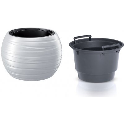 Prosperplast Květináč kulatý s vkladem MAZE bílý 43,6 cm – Zboží Dáma