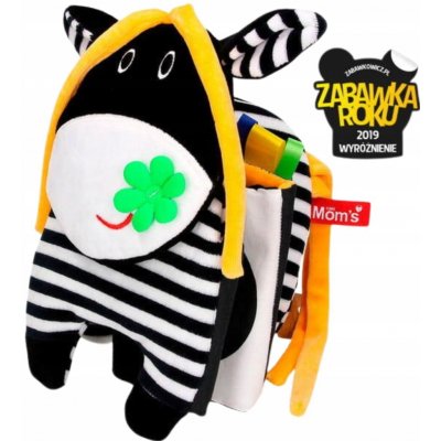 Hencz Toys Textilní knížka šustík kravička černo/bílá – Zboží Dáma