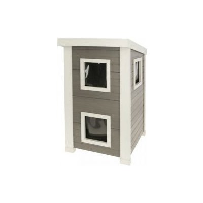 Kerbl Emila Bouda pro kočky dvoupatrová EKO plast 49 x 55 x 82 cm – Hledejceny.cz
