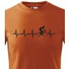 Dětské tričko dětské tričko tep cyklisty, Oranžová