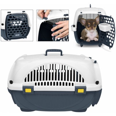 LZQ Přepravní box Plastový box pro malé psy a kočky pro zvířata Pet Travel Box do 10 kg 61 x 37 x 37 cm – Zboží Mobilmania