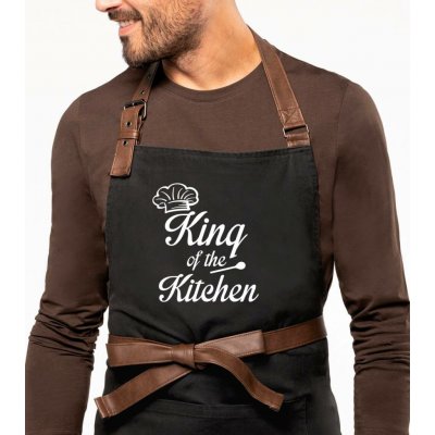 Kariban HobbyTriko Zástěra pro muže EXCLUSIVE King of the Kitchen Černošedá – Hledejceny.cz