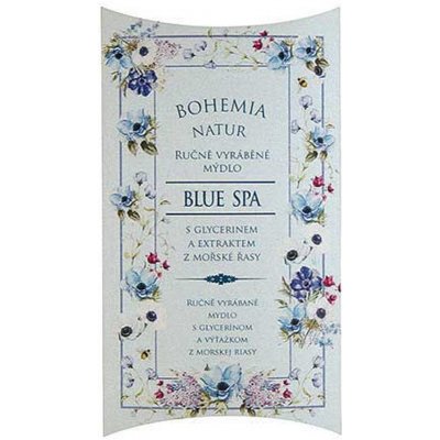 Bohemia Natur Blue Spa s glycerinem extraktem z mořské řasy ručně vyrobné toaletní mýdlo v papírové krabičce 100 g