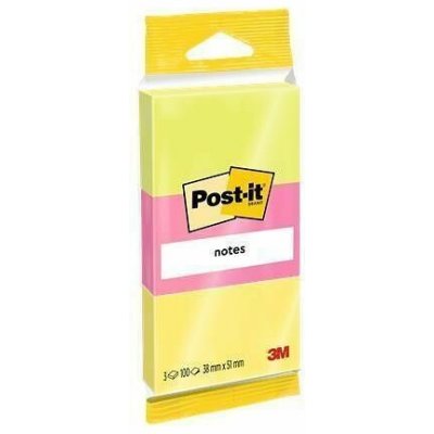 Samolepicí bloček, nenové barvy, 38x51 mm, 3x100 listů, 3M POSTIT – Hledejceny.cz