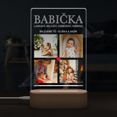 Personalizovatelná lampa s vlastním textem - BABIČKA – Zboží Mobilmania