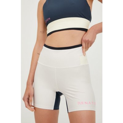 P.E Nation Tréninkové šortky Outline dámské s potiskem high waist 22PE2S019 béžová