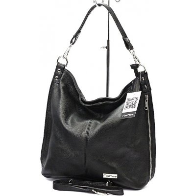 MiaMore Velká kožená kabelka na rameno i crossbody no. 053 černá – Zboží Dáma