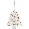 Vánoční stromek zahrada-XL Umělý vánoční stromek s LED diodami a sadou koulí bílý 65 cm