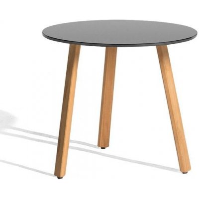 Diphano Odkládací stolek vysoký Easy-Fit, Diphano, kulatý dia 60x V55 cm, rám nohy teak, deska hliník šedočerná (lava) – Hledejceny.cz