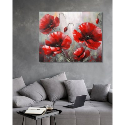 ZUTY Obrazy na stěnu - Červené vlčí máky Rozměr: 40x50 cm, Rámování: vypnuté plátno na rám – Zboží Mobilmania