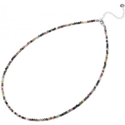 Agato Minerální náhrdelník s barevnými korálky turmalínu POL-N09/47L – Zboží Dáma