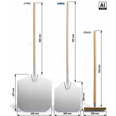 Lopata na pizzu 305x355x965 mm | HENDI, 617816 inox;přírodní – Sleviste.cz