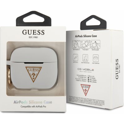 Guess AirPods Pro cover Silicone Triangle Logo GUACAPLSTLWH