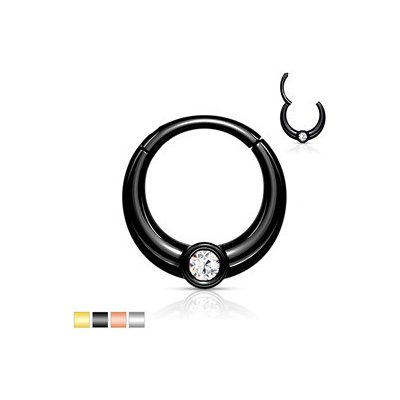 Piercingate piercing kroužek segment PKR00134 černá – Sleviste.cz