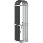 Shumee Dřevník, pozinkovaná ocel, antracitový 40 x 45 x 170 cm – HobbyKompas.cz