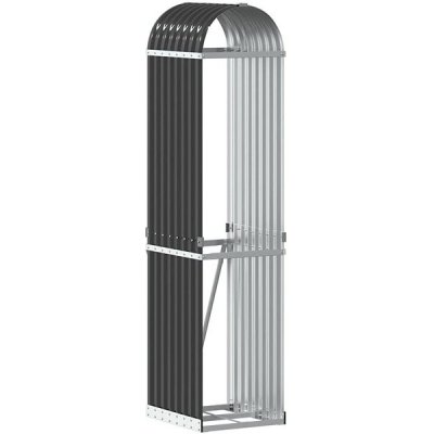 Shumee Dřevník, pozinkovaná ocel, antracitový 40 x 45 x 170 cm – HobbyKompas.cz