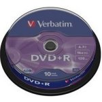 Verbatim DVD-R 4,7GB 16x, AZO, spindle, 10ks (43523) – Zbozi.Blesk.cz