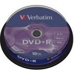 Verbatim DVD-R 4,7GB 16x, AZO, spindle, 10ks (43523) – Zboží Mobilmania