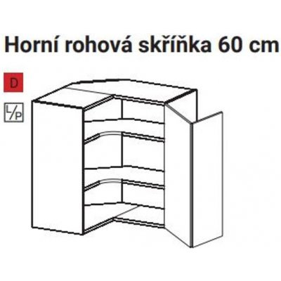 EBS EH60RLH skříňka horní rohová lomená dub halifax tabák, 60cm – Zbozi.Blesk.cz